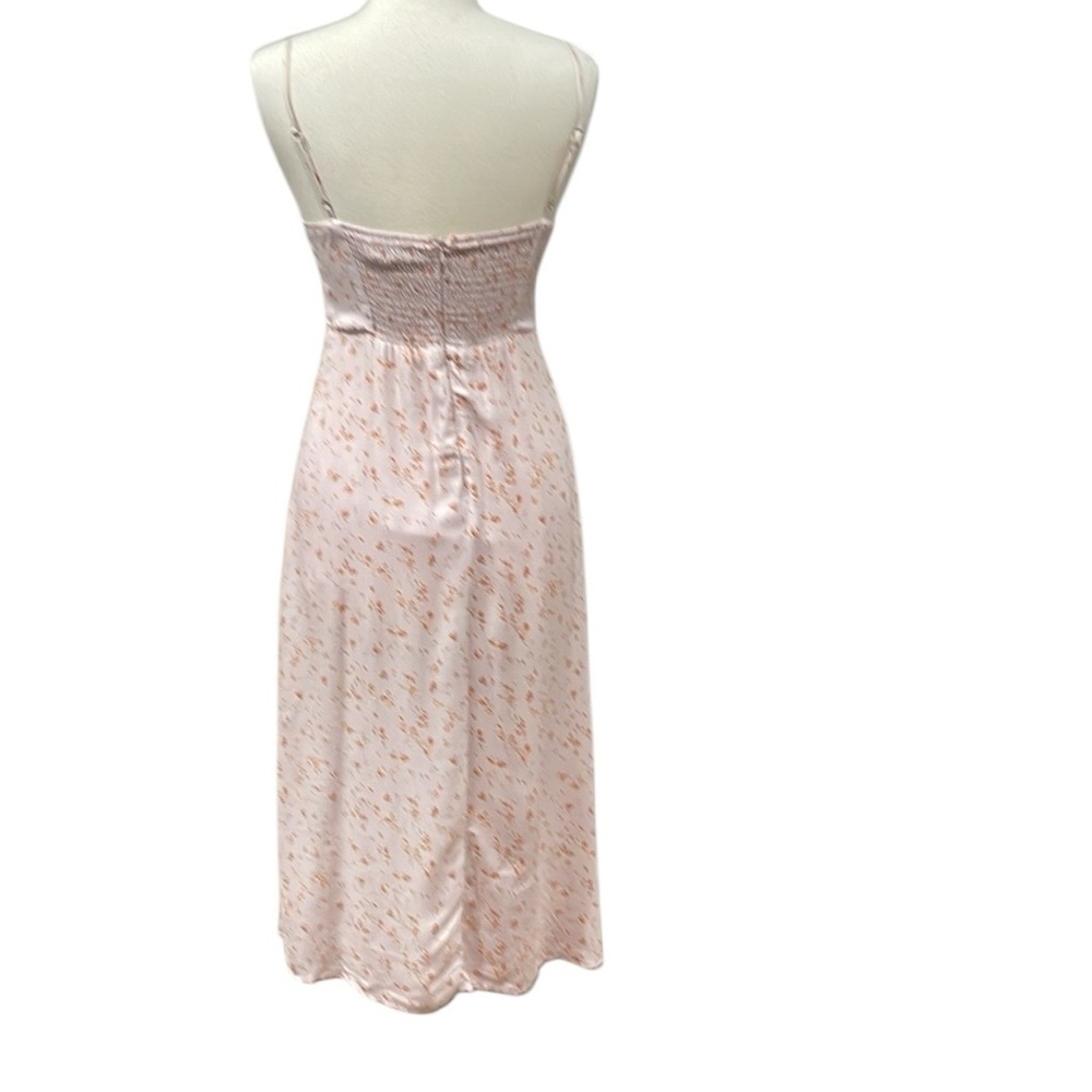 Audrey 3 + 1 Maribelle Mini Floral Bustier Strappy Midi Dress SZ M Light Pink - Picture 4 of 7